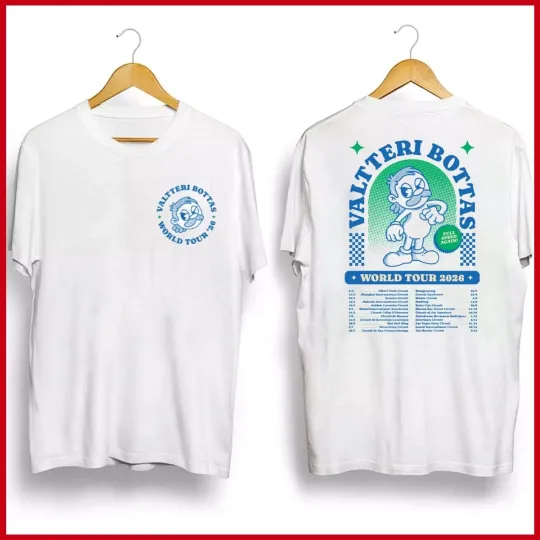 Discover Valtteri Bottas World Tour 2026 Shirt Full Speed Again Racing Tee