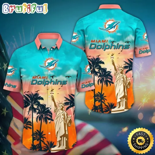 Discover football Miami Dolphinss Hawaiian Shirt Statue Of Liberty Aloha Shirt