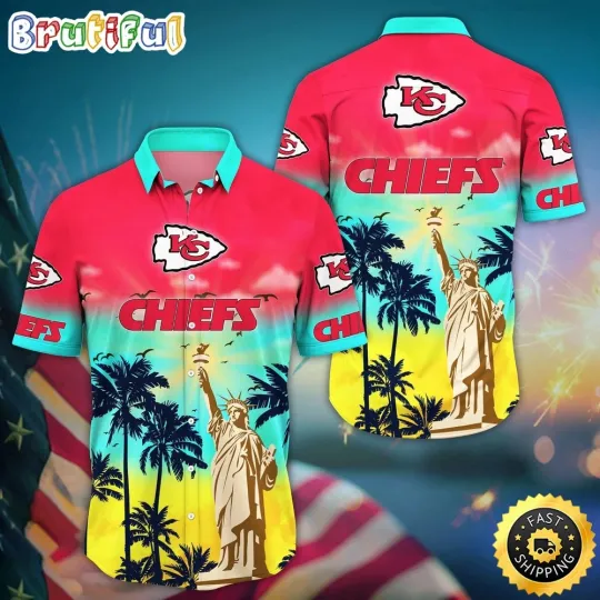 Discover football Kansas City Chiefss Hawaiian Shirt Statue Of Liberty Aloha Shirt