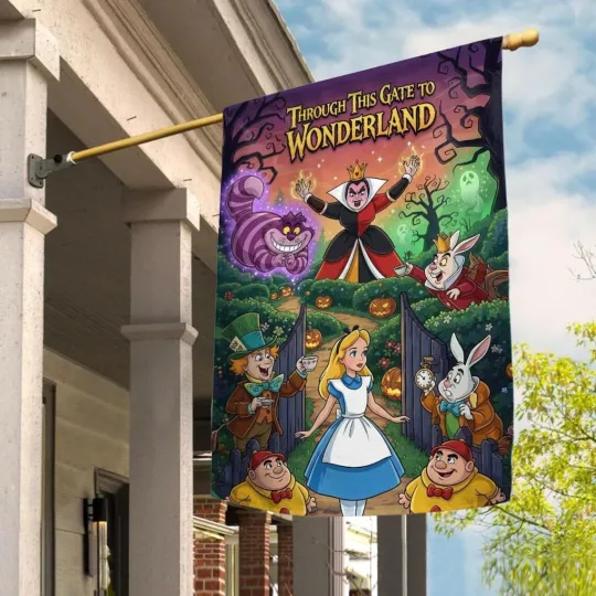 Discover Alice in Wonderland House Flag