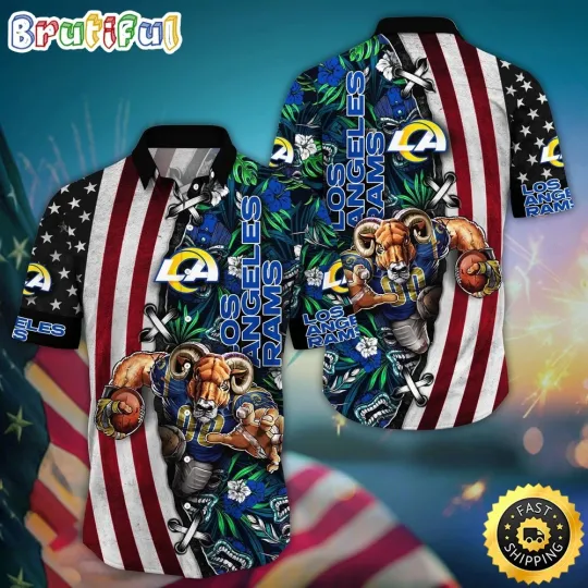 Discover football Los Angeles Ramss Hawaiian Shirt Mascot Aloha Summer Shirt