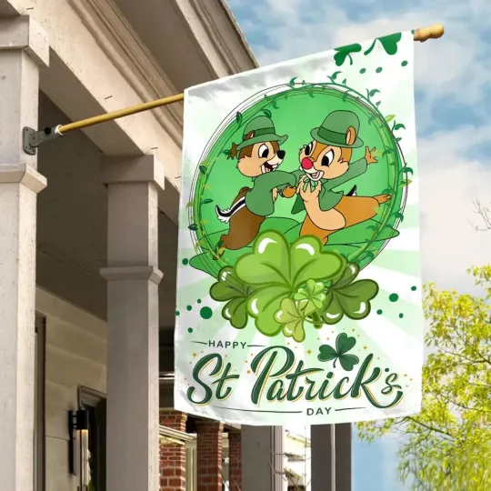 Chip And Dale House Flag, St Patrick's Dayd Flag