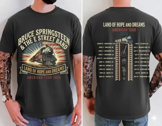 Discover Bruce Springsteen E Street Band American Tour 2026  T-shirt