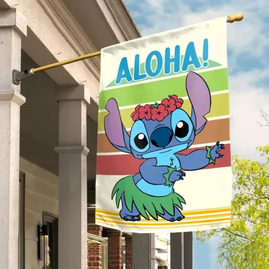 Discover Lilo And Stitch House Flag, Disney Stitch Flag for Home Decor