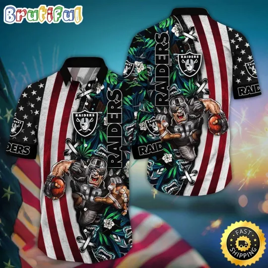 Discover football Las Vegas Raiderss Hawaiian Shirt Mascot Aloha Summer Shirt