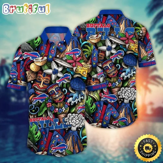Discover football Buffalo Billss Hawaiian Shirt Flower Tiki Me Off Aloha Shirt