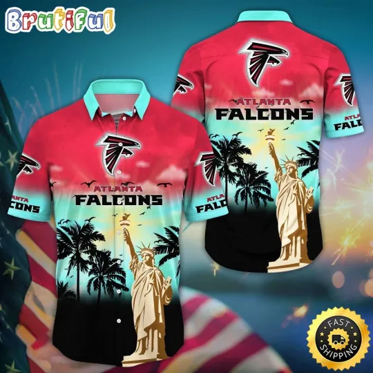 football Atlanta Falconss Hawaiian Shirt Statue Of Liberty Aloha Shirt