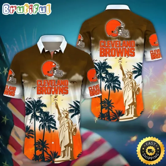 Discover football Cleveland Brownss Hawaiian Shirt Statue Of Liberty Aloha Shirt