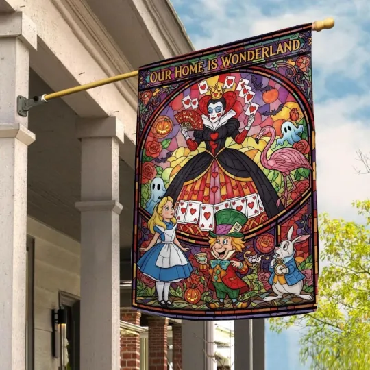 Discover Alice in Wonderland House Flag