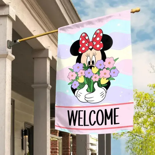 Discover Minnie Mouse Flower House Flag, Minnie Mouse Flag