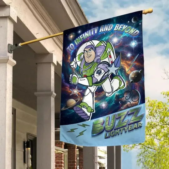 Personalized Buzz Lightyear House Flag, Toy Story Flag
