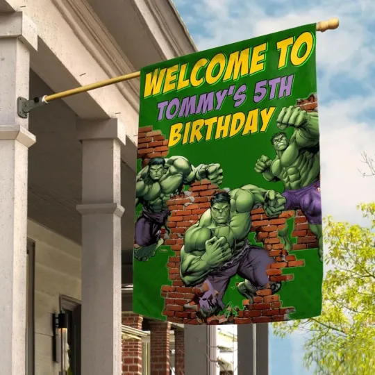 Personalized Hulk House Flag