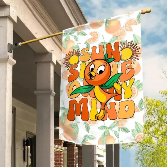 Discover Personalized Orange Bird House Flag, Hello Summer Flag