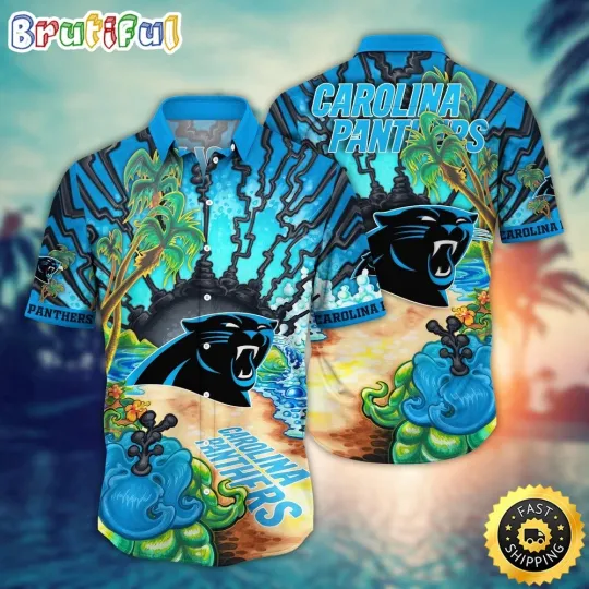 Discover football Carolina Pantherss Hawaiian Shirt Flower Hawaii Shirt For Fans
