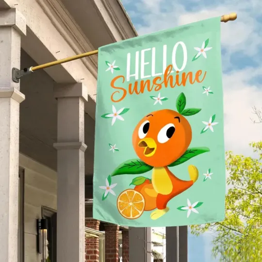 Discover Personalized Orange Bird House Flag, Hello Summer Flag