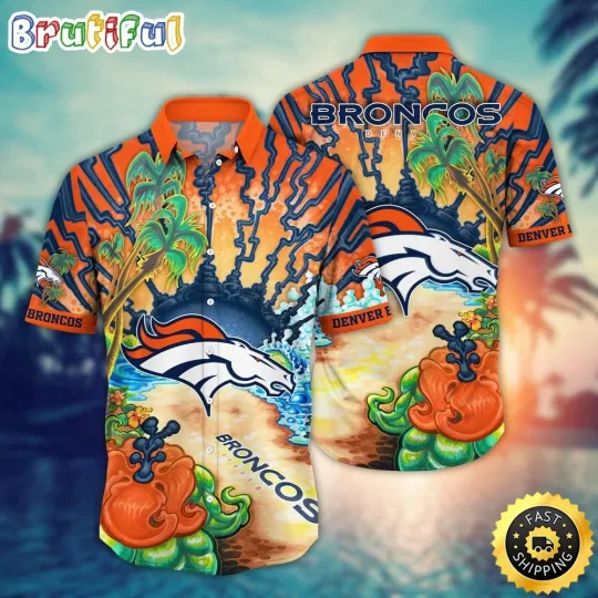 Discover football Denver Broncoss Hawaiian Shirt Flower Hawaii Shirt For Fans