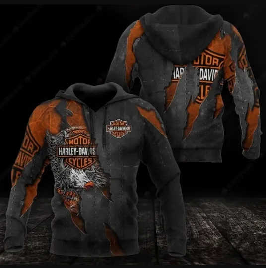 Discover Harleyy Davidson Skull Hoodie 3D All Over Prints
