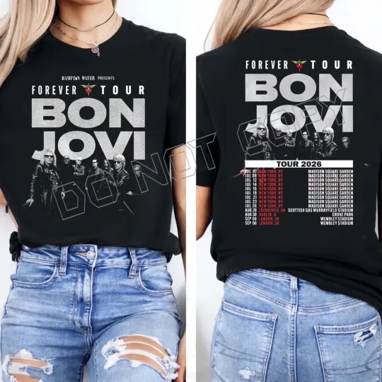 Discover Bon Jovi 2026 Forever Tour Shirt, Bon Jovi 2026 Tour T-Shirt