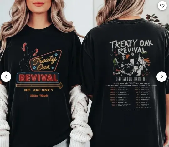 Discover Treaty Oak Revival 2026 West Texas Tour Double Sided T-Shirt