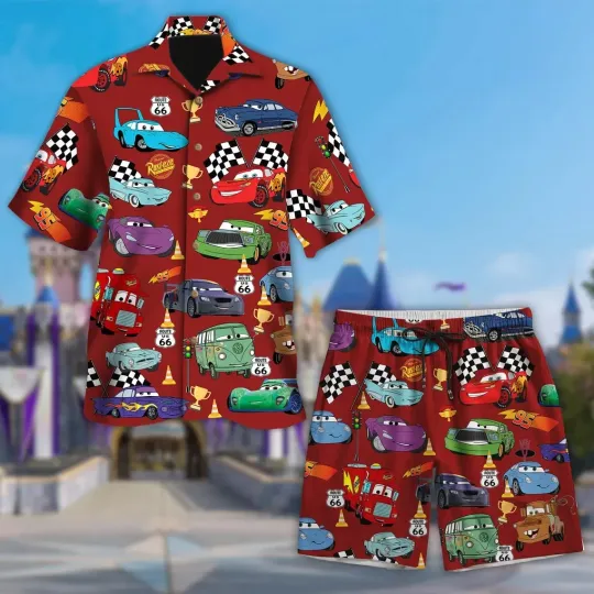 Lightning McQueen Hawaiian Shirt And Short