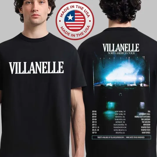 Discover Villanelle North American Tour 2026 City Dates T-Shirt