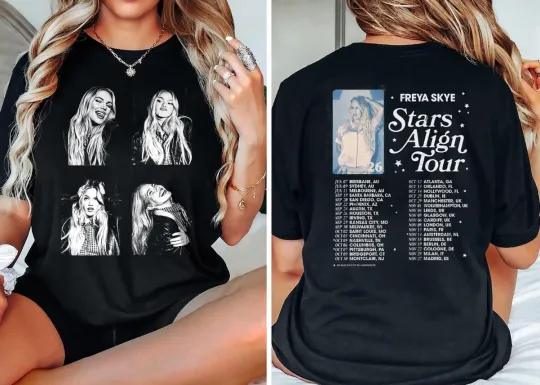 Discover Freya Skye Concert T-Shirt Stars Align Tour 2026 Double Sided T-Shirt
