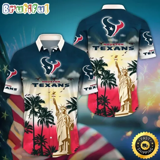 football Houston Texanss Hawaiian Shirt Statue Of Liberty Aloha Shirt