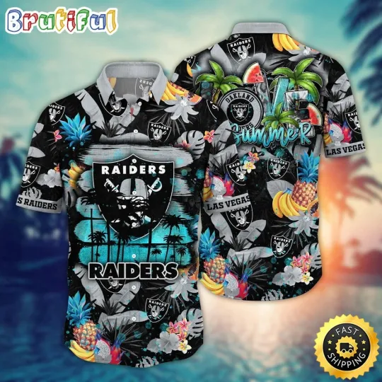 Discover football Las Vegas Raiderss Hawaiian Shirt Flower Relaxed Island Shirt