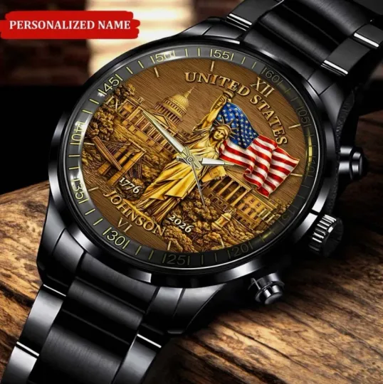 Discover Personalized America 250th Anniversary Stainless Steel Watch For Men