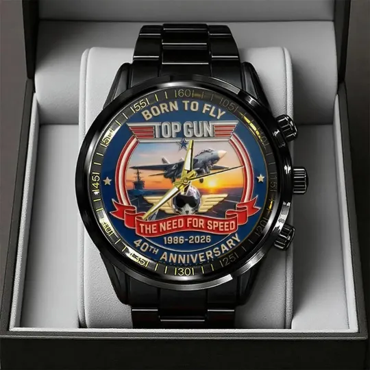 Discover Top Gun 40th Anniversary 2026 Black Stainless Steel Watch