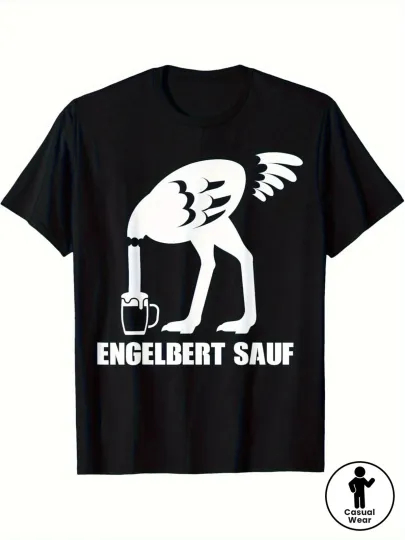 Discover Men's Vintage Humorous Beer Drinking T-Shirt - Angelbert Saufl Graphic Print