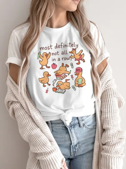Discover Women'S Casual Sports T-Shirt, Round Neck T-Shirt, Teacher Ducks, Unique Fashion