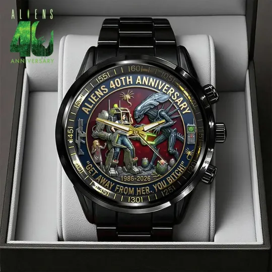 Aliens 40th Anniversary Black Stainless Steel Watch