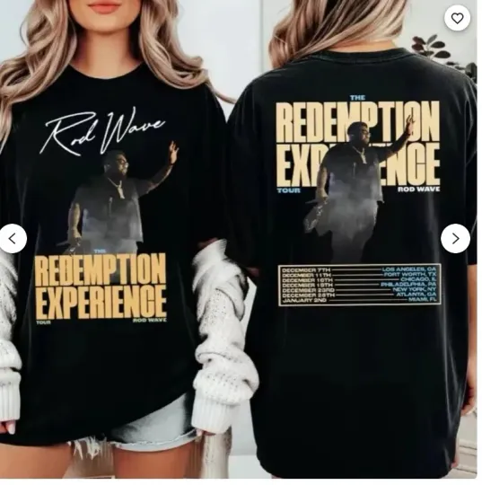 Discover Rod Wave The Redemption Experience Tour 2025 2026 Concert TShirt