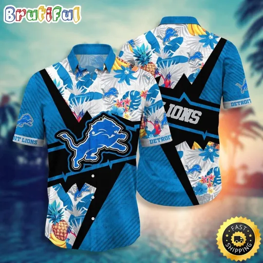 Discover football Detroit Lionss Hawaiian Shirt Flower Island Inspired Shirt
