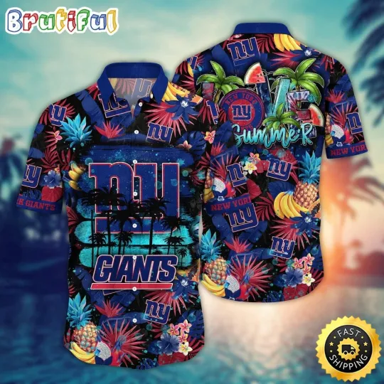 Discover football New York Giantss Hawaiian Shirt Flower Relaxed Island Shirt