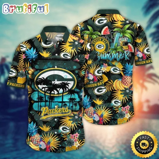 Discover football Green Bay Packerss Hawaiian Shirt Flower Relaxed Island Shirt