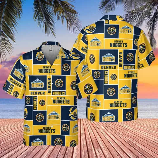 Discover Denver Basketball Team Nuggetss Hawaiian Button Down Shirt Unisex Adults S-5XL