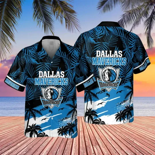 Discover Dallas Basketball Team Maverickss Hawaiian Button Down Shirt Unisex Adults S-5XL