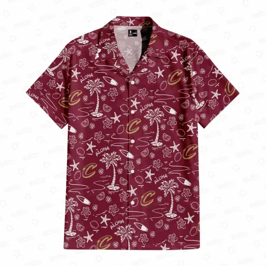 Discover Cleveland Basketball Team Cavalierss Hawaiian Button Down Shirt Unisex Adults