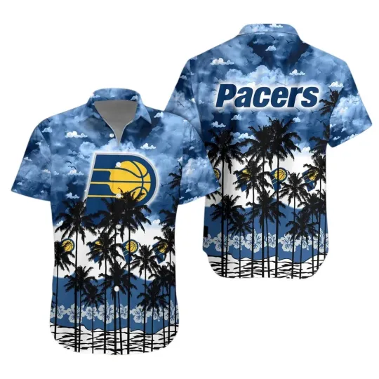 Discover Indiana Basketball Team Pacerss Hawaiian Button Down Shirt Unisex Adults S-5XL