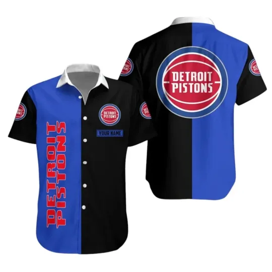 Discover Personalized Detroit Basketball Team Pistonss Hawaiian Button Down Shirt