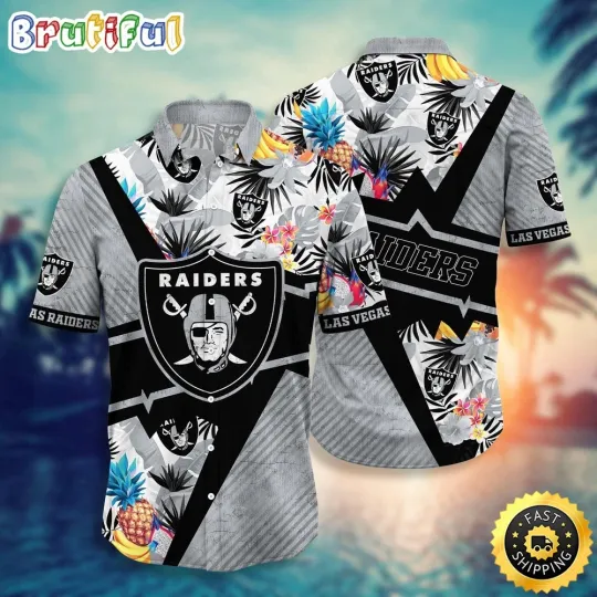 football Las Vegas Raiderss Hawaiian Shirt Flower Island Inspired Shirt