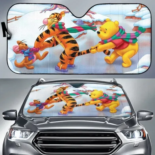 Discover Pooh & Friends Christmas Car Sun Shade