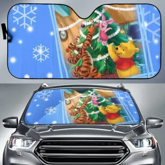 Winnie The Pooh Christmas Car Sun Shade for Accessories
