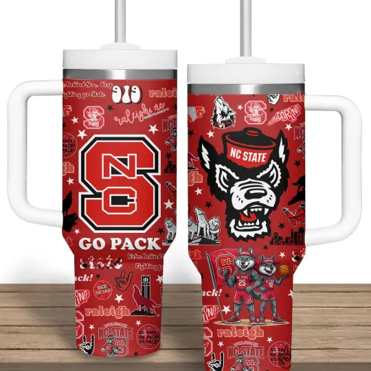 Discover Wolfpack Red Vibes Basketball Fan Gift Tumbler – 20oz / 30oz / 40oz with Handle