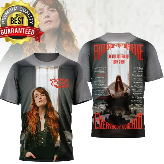 Discover Florence The Machine North American 2026 Tour 3D T-shirt