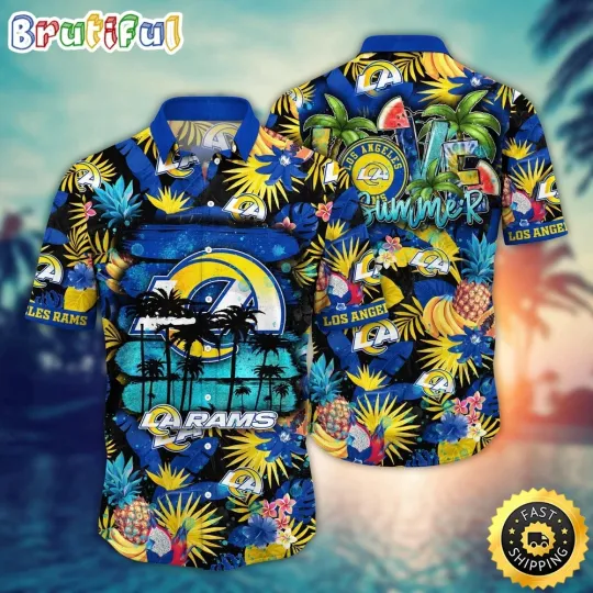 Discover football Los Angeles Ramss Hawaiian Shirt Flower Relaxed Island Shirt