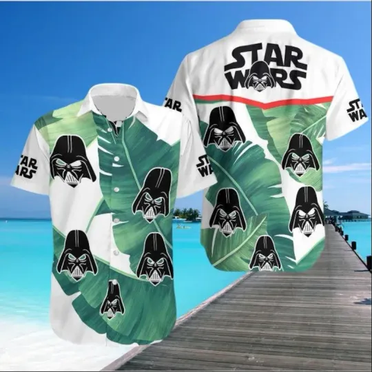 Discover Disney Star Wars Darth Vader Tropical Leaves Summer Aloha Hawaiian Shirt