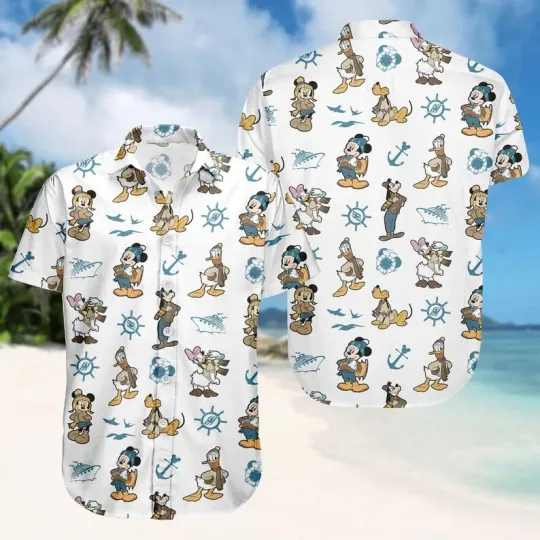 Discover Disney Mickey And Friends Adventure Alaska Cruise Summer Aloha Hawaiian Shirt